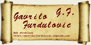 Gavrilo Furdulović vizit kartica